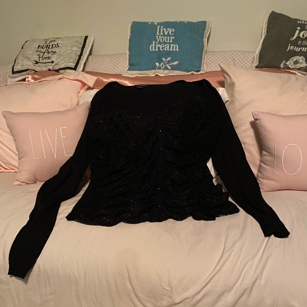 Lane Bryant 22/24 Black Lace Top